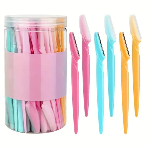 Stainless Steel Eyebrow and Face Razor Set for Versatile Hair Removal