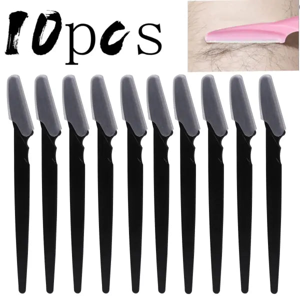 Stainless Steel Eyebrow and Face Razor Set for Versatile Hair Removal