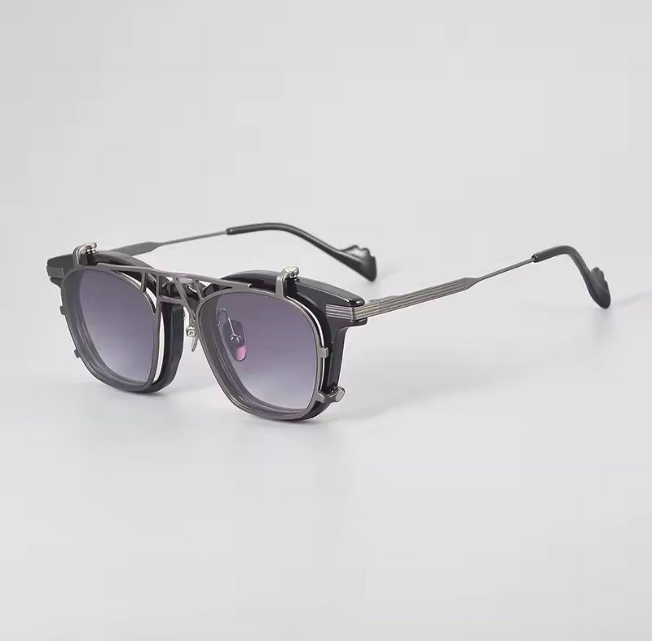 Hip Hop Square Magnetic Sunglasses men SYB Ladies Pure Titanium Acetate Travel UV400 Handmade Personality Retro sunglasses